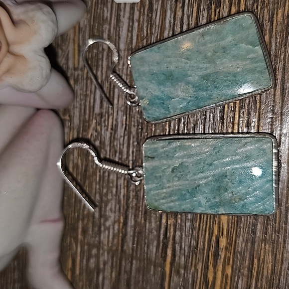 New Sterling silver Amazonite earrings - Picture 6 of 8